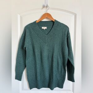 LOFT Outlet Hunter Green V-Neck Sweater